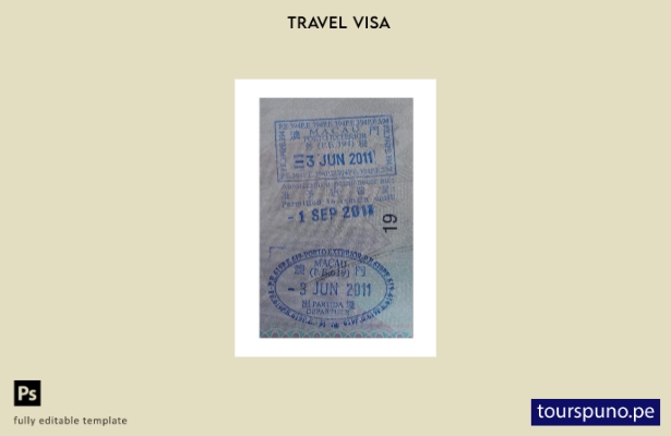 Plantilla de sello de Visa de Macao lista para imprimir